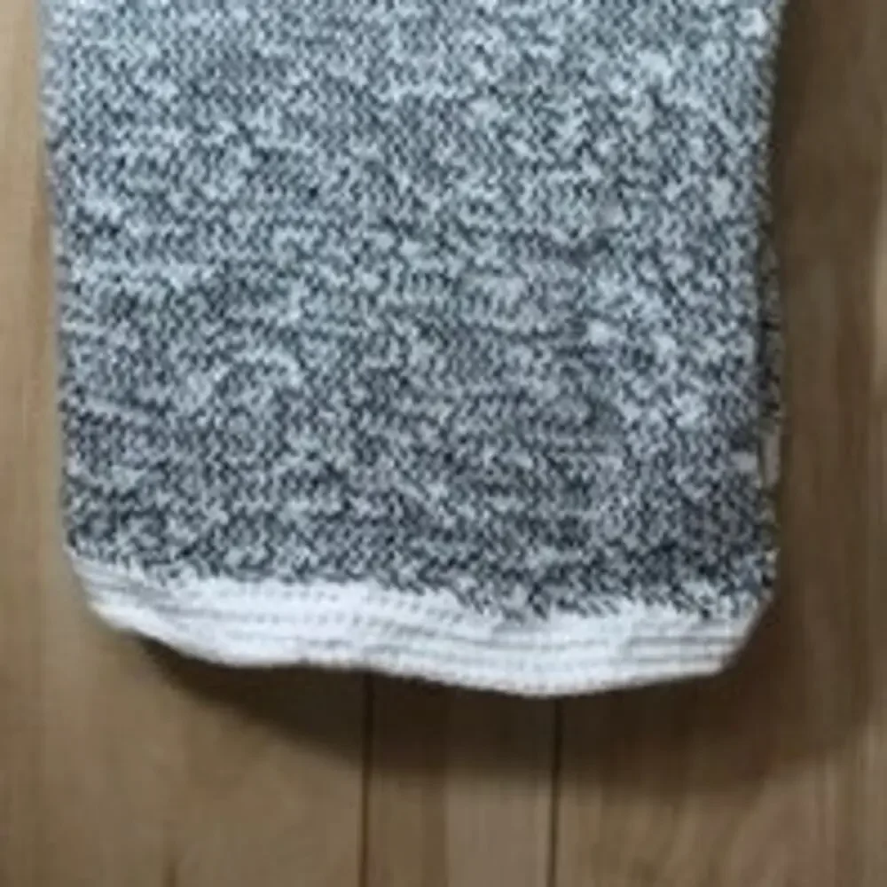 NWT Thick Black Gray White Handmade Crocheted Blanket by Dawny